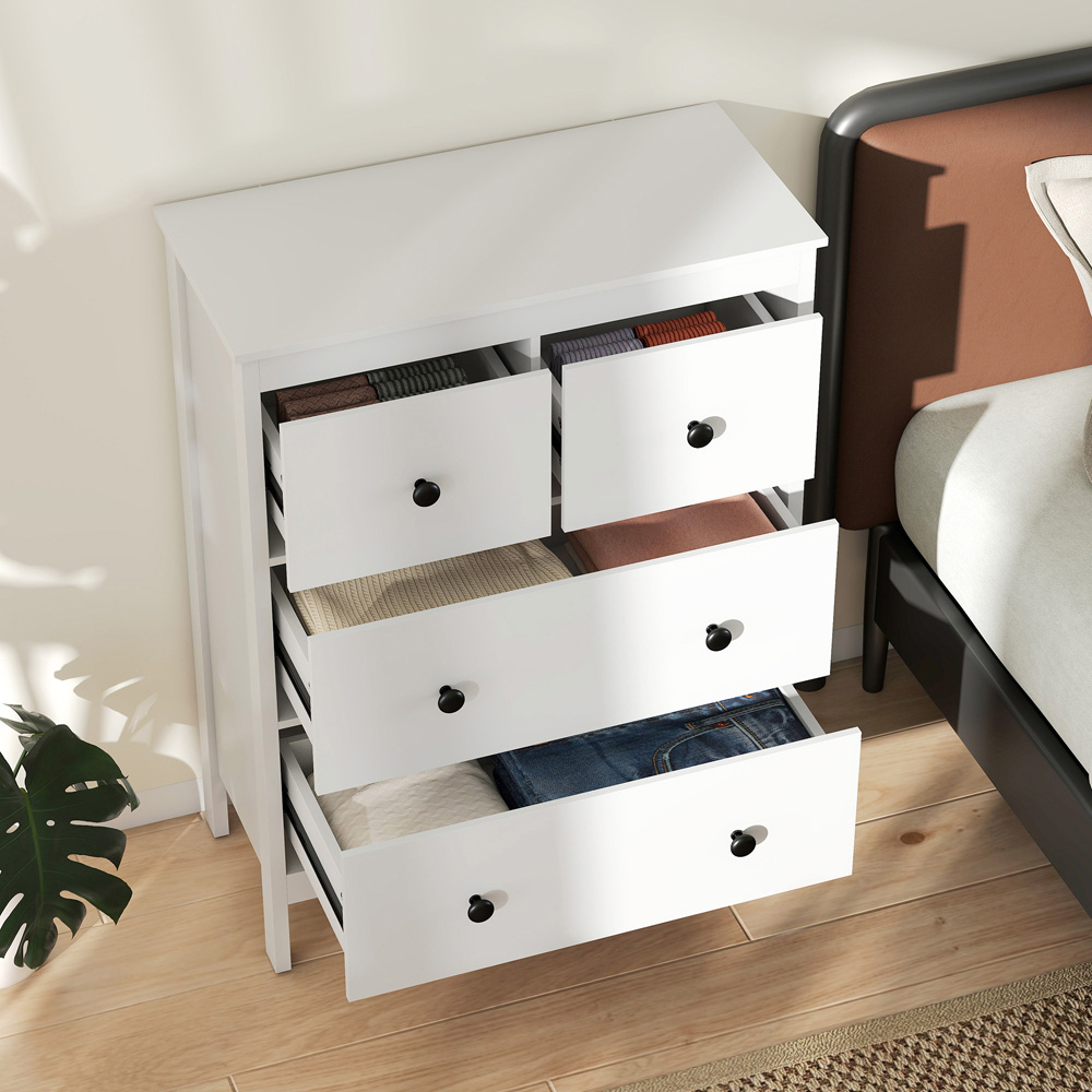 Portland 4 Drawer White Chest of Drawers Image 6