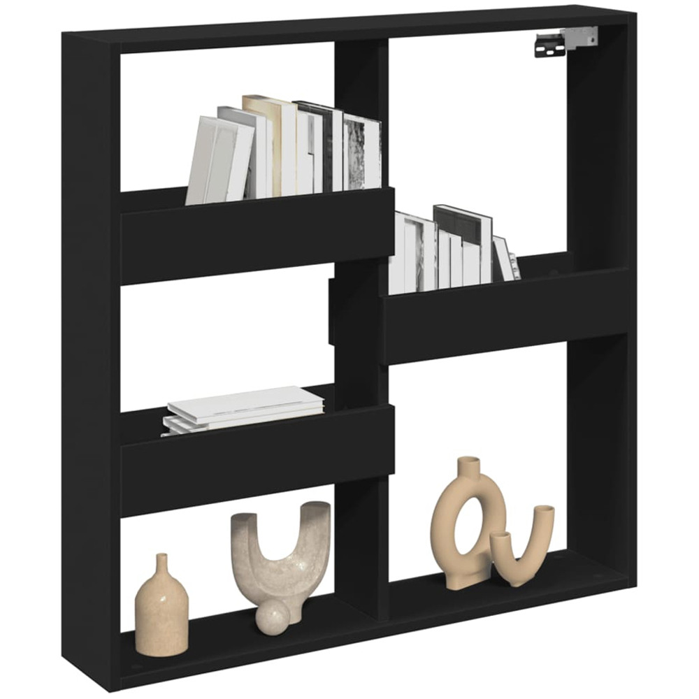 vidaXL 5 Shelf Black Wall Cabinet Image 3