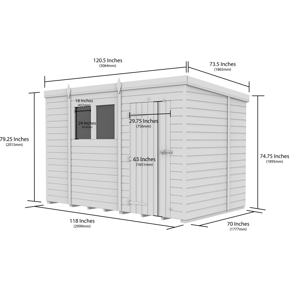 DIY Sheds 10 x 6ft Tongue and Groove Timber Pent Security Garden Shed Image 9