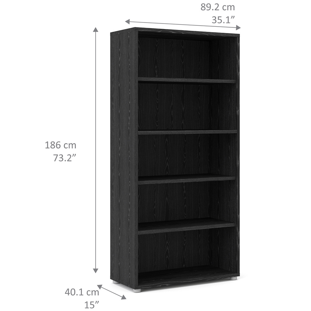 Florence 4 Shelf Black Woodgrain Bookcase Image 9