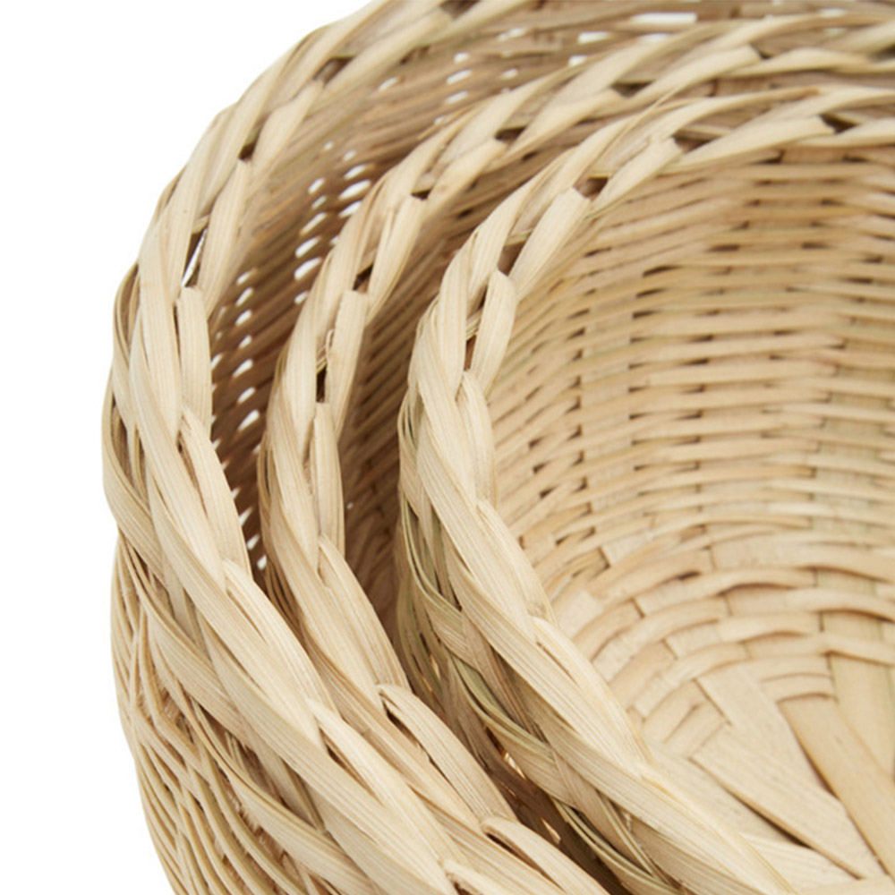 Premier Housewares Natural Round Bamboo Basket Set of 3 Image 4