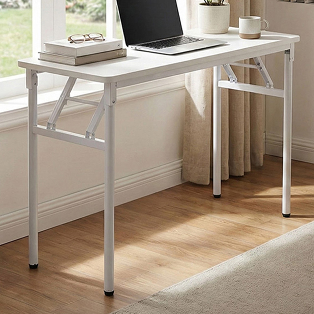 Living and Home Metal Frame Foldable Laptop Desk White Image 1