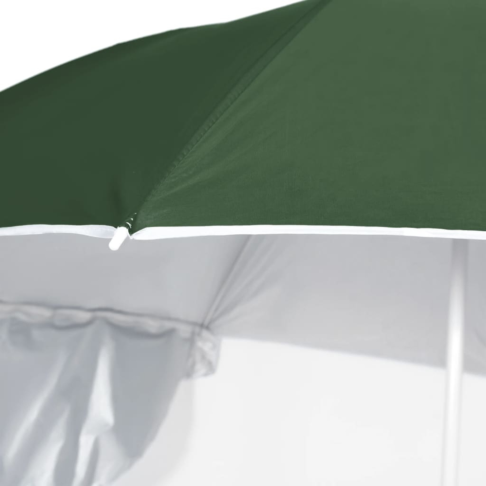 vidaXL Green Beach Parasol with Side Walls 2.15m Image 4