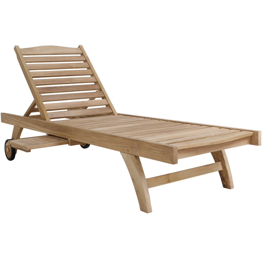 Charles Bentley Premium Teak Sun Lounger Image 2