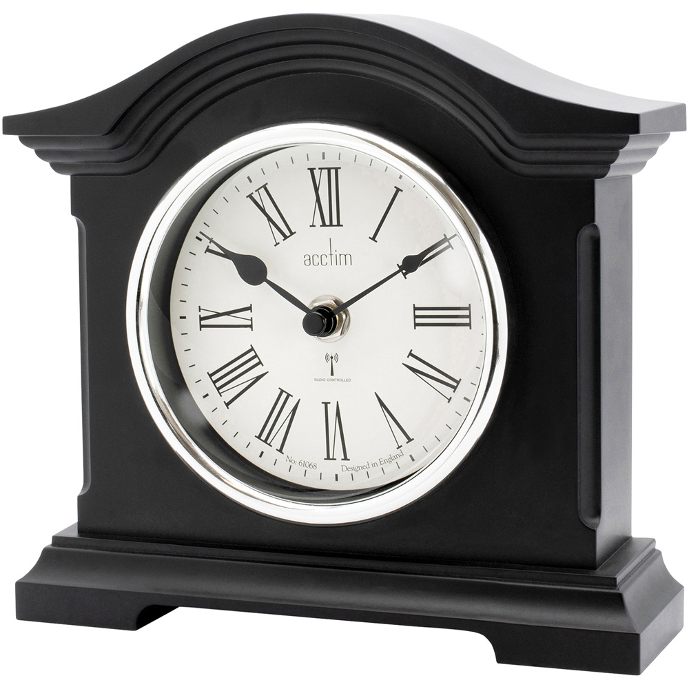 Acctim Chestfield Black Radio Controlled Table Clock 18.7cm Image 2