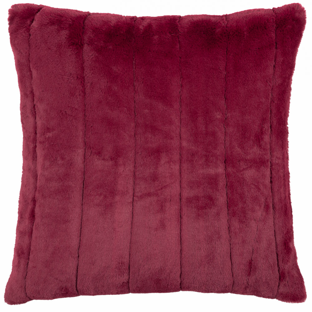 Paoletti Empress Ruby Faux Fur Cushion Large Image 1