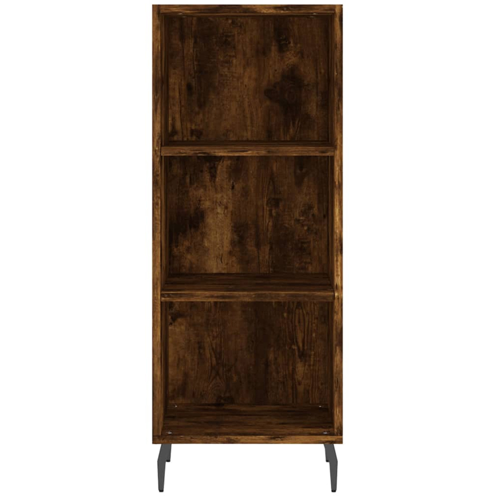 vidaXL Single Glass Door 3 Shelf Smoked Oak Highboard Image 8
