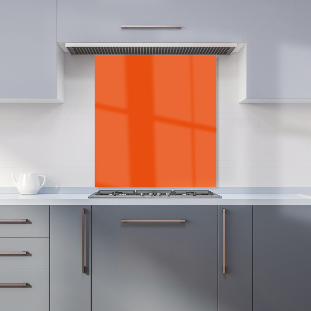 Warren Reed Designer Burnt Orange Glass Kitchen Splashback 65 x 60cm Image 1