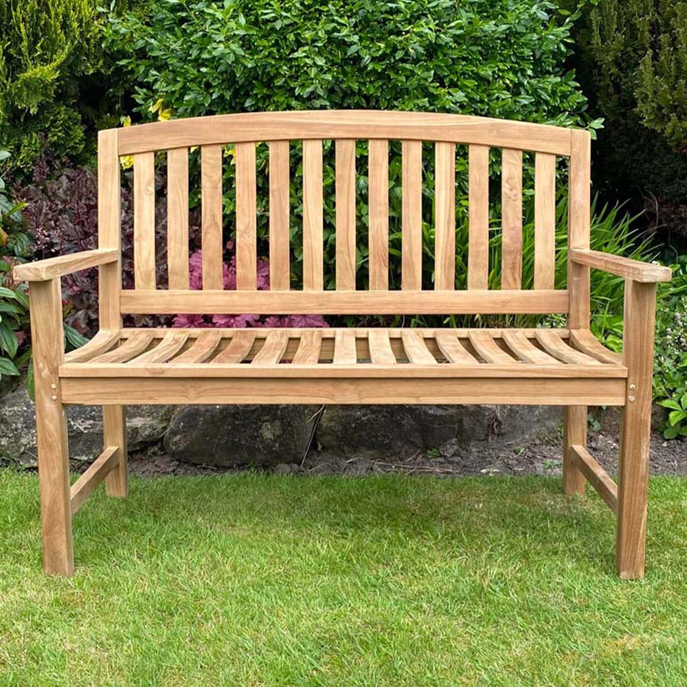 Acacia Home KD Giverny 2 Seater Natural Wood Garden Bench Image 1