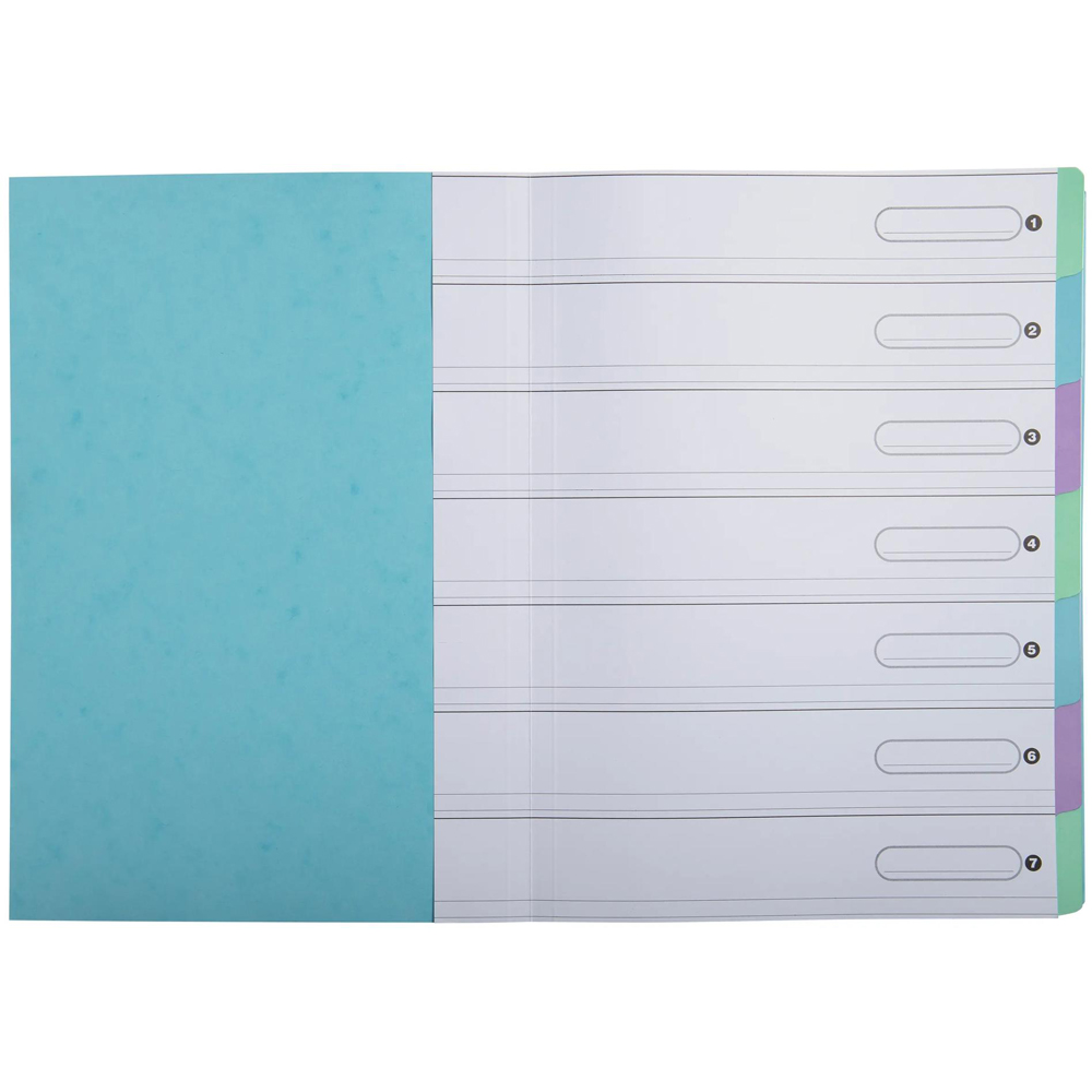 Exacompta Aquarel Harmonika 7 Section Assorted colours A4 Multi Part File 8 Pack Image 6