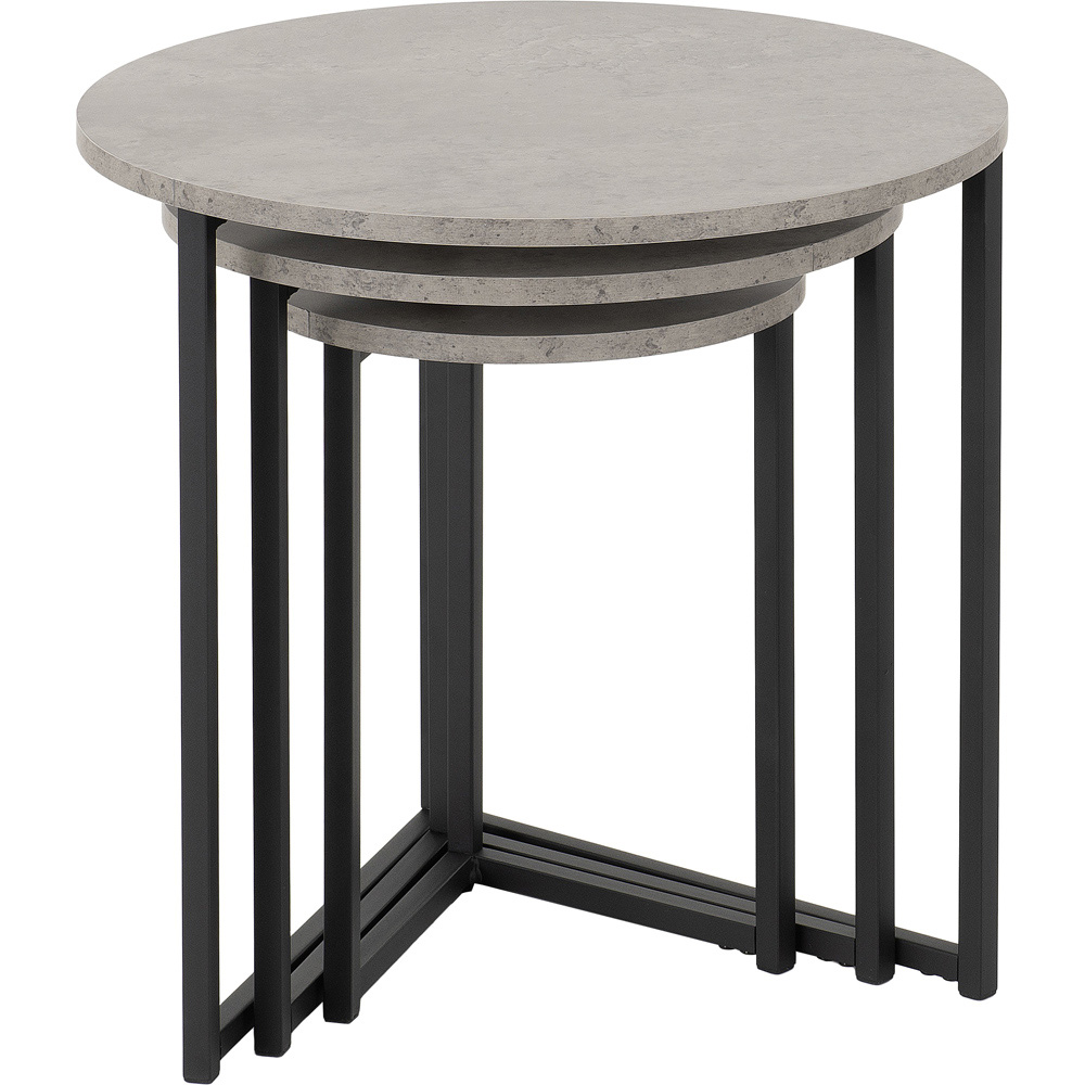 Seconique Athens Concrete Round Nest of Tables Set of 3 Image 3