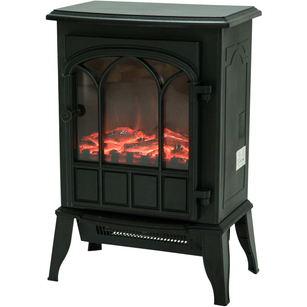 HOMCOM Ava Stove LED Flame Effect Electric Fireplace Heater Image 1