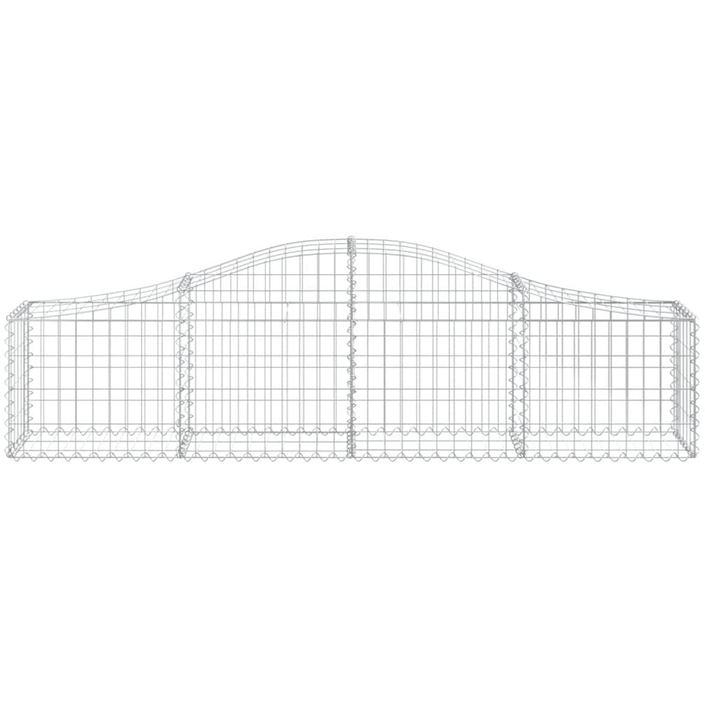 vidaXL Silver Galvanised Iron Arched Gabion Basket 200 x 30 x 40/60cm 20 Pack Image 4