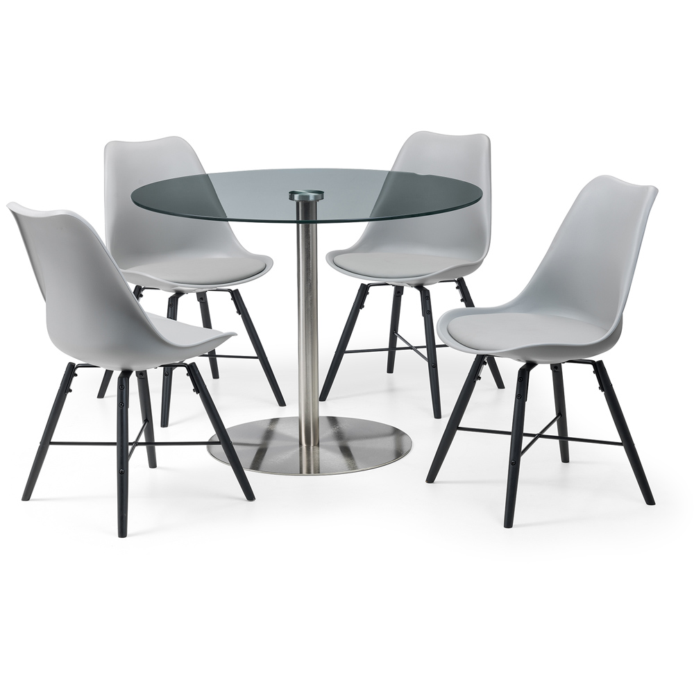 Julian Bowen Milan 4 Seater Round Glass Pedestal Table Image 3