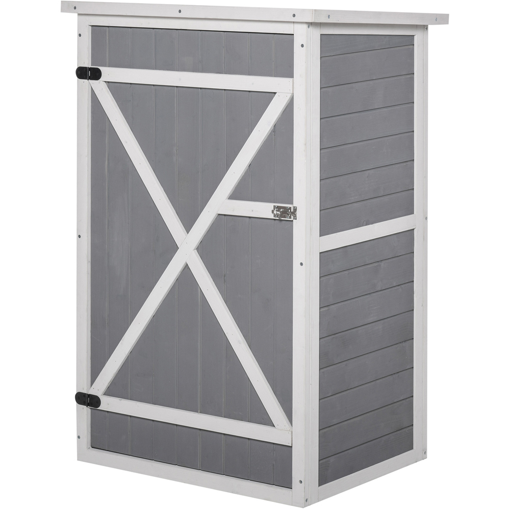 Outsunny 2.2 x 1.6ft Grey Small Wooden Shed Image 1