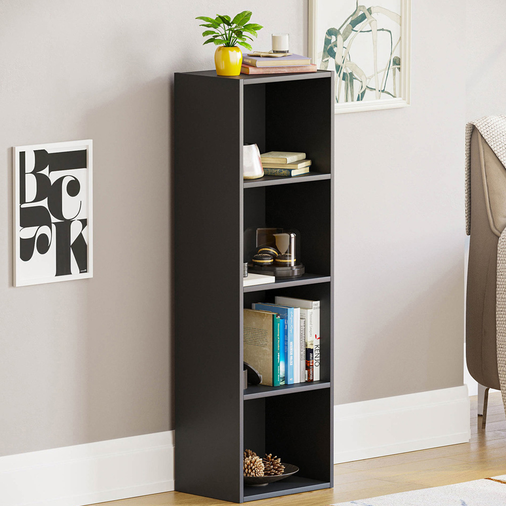 Vida Designs Oxford 4 Shelf Black Bookcase Image 1