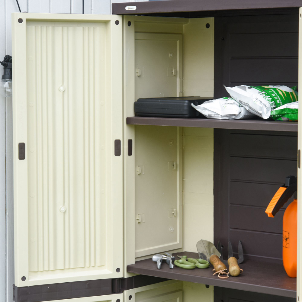 Outsunny Garden Cabinet Shed with Double Door Image 3