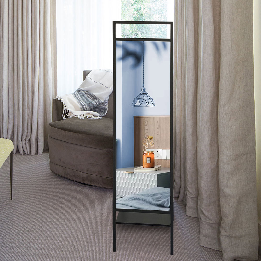 Living and Home Metal Floor Mirror with Coat Rack Image 6