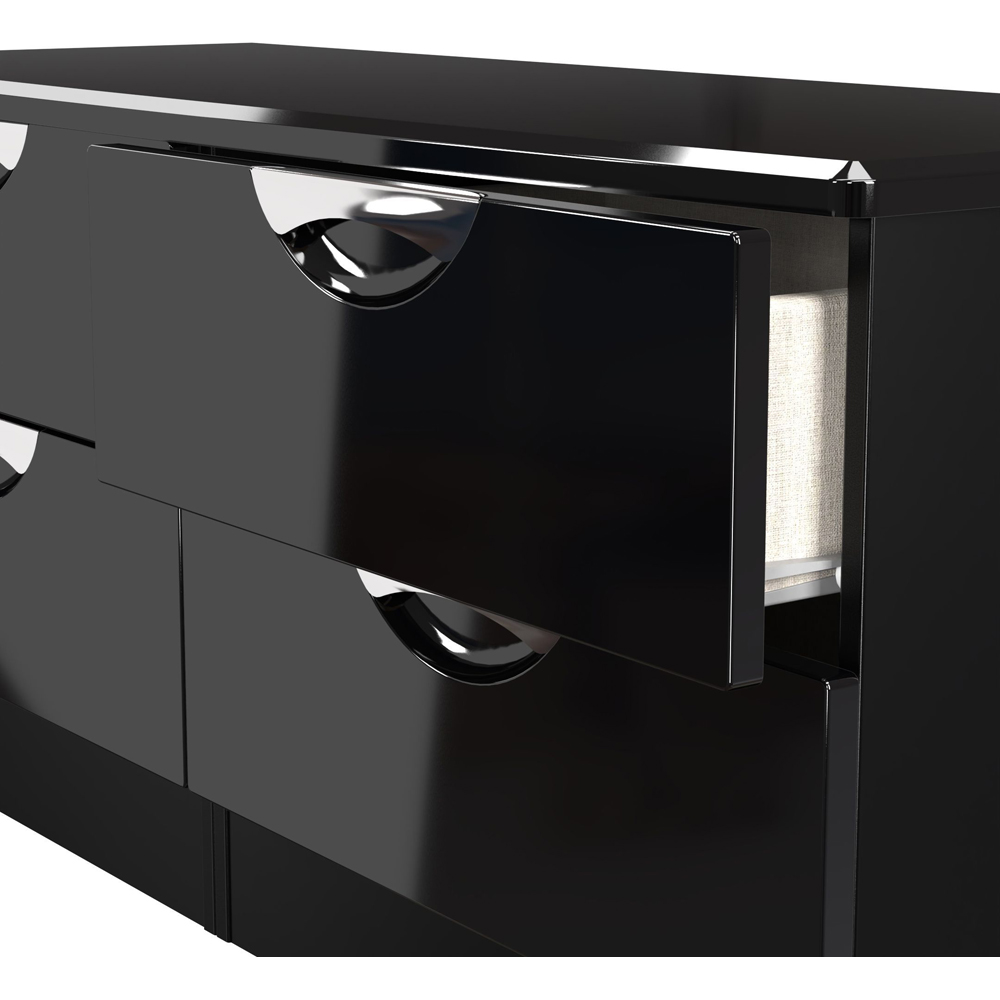 Crowndale Camden 4 Drawer Black Gloss and Black Bed Box Ready Assembled Image 5