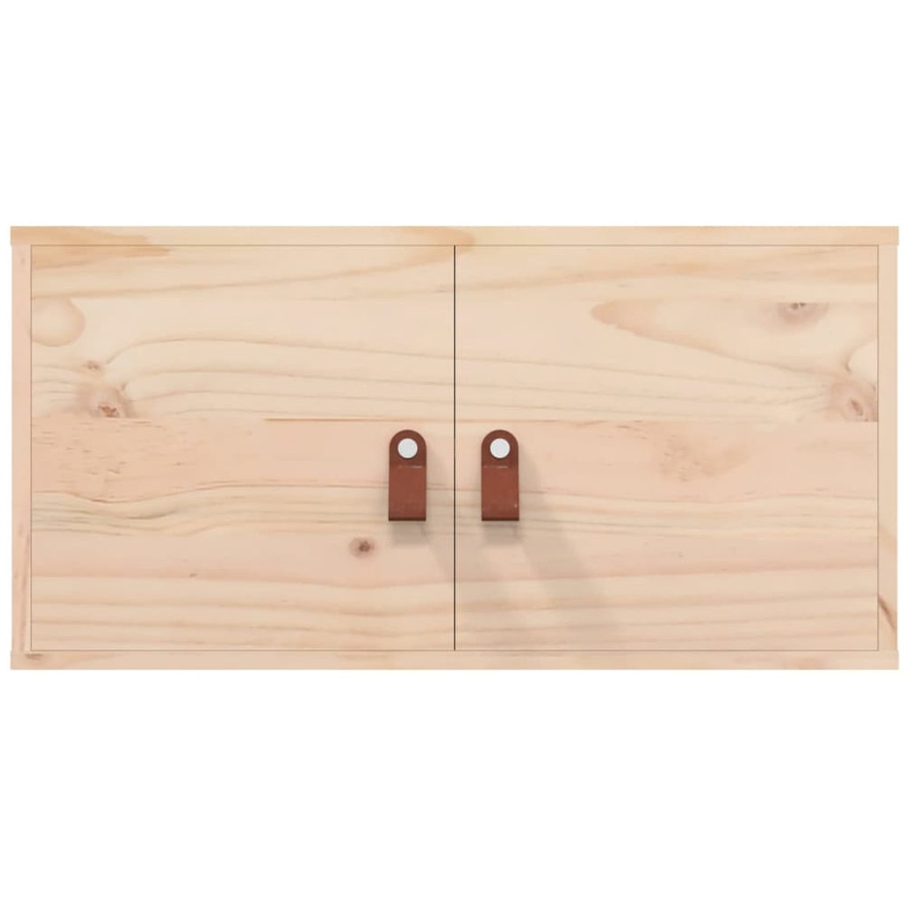 vidaXL 2 Door Natural Pine Wood Wall Cabinet Image 3