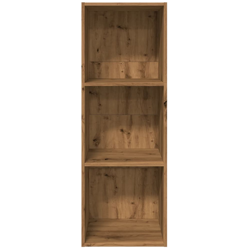 vidaXL 3 Shelf Artisan Oak Slim Bookcase Image 3