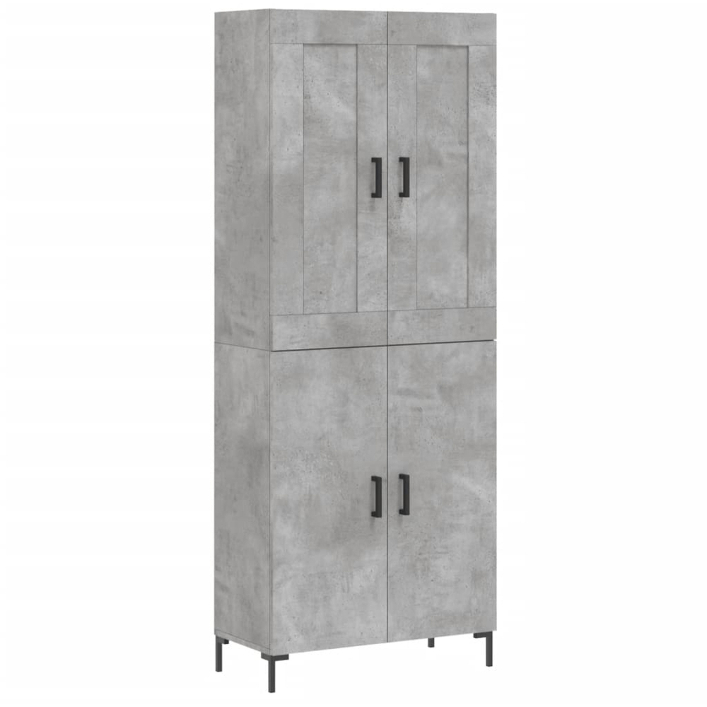 vidaXL 4 Door Concrete Grey Highboard Image 2