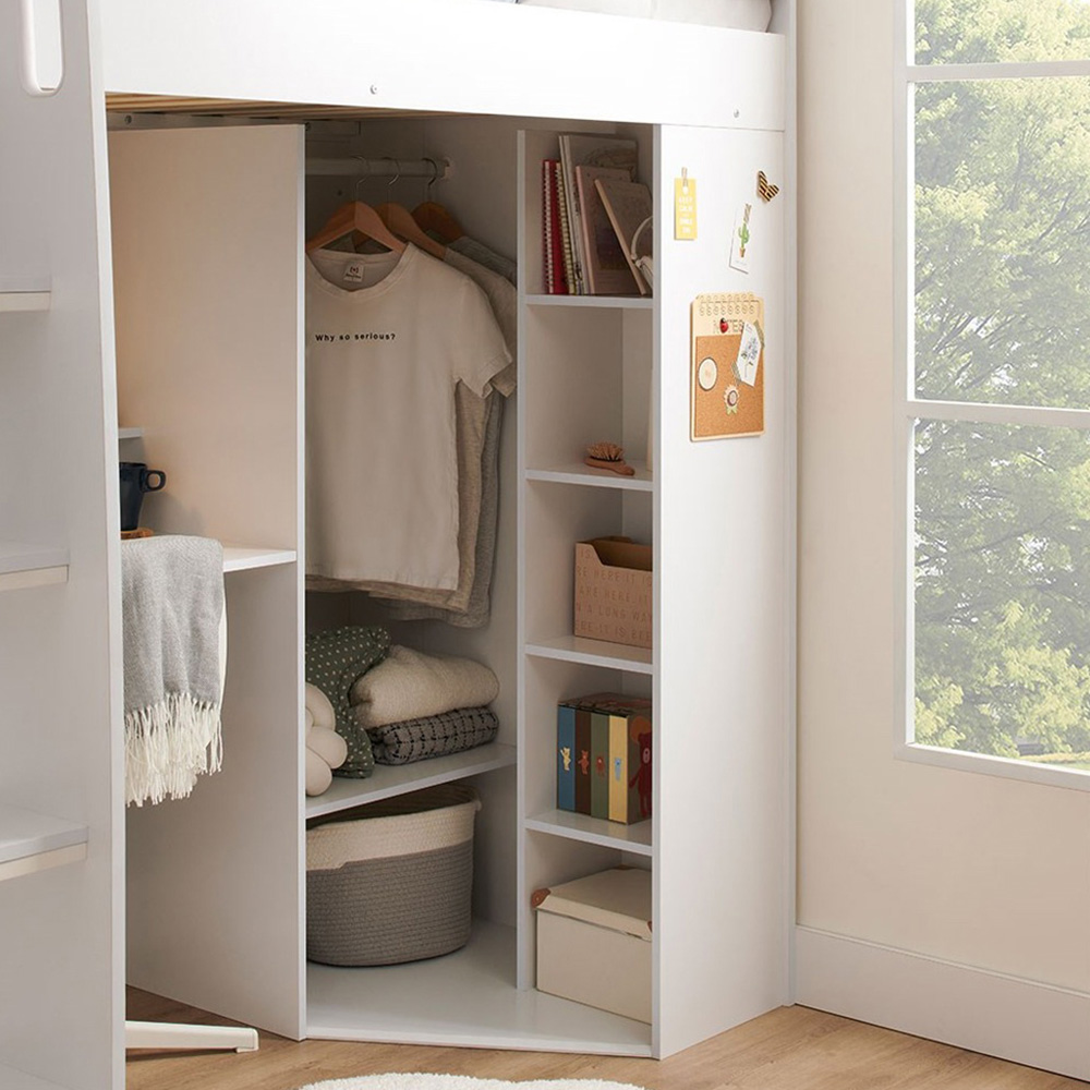 Flair Harper Single High Sleeper Bed with Desk Wardrobe and Storage Image 6