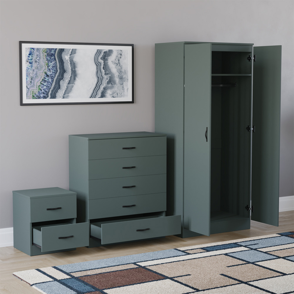 VIDA DESIGNS Riano Green 3 Piece Bedroom Furniture Set Image 4