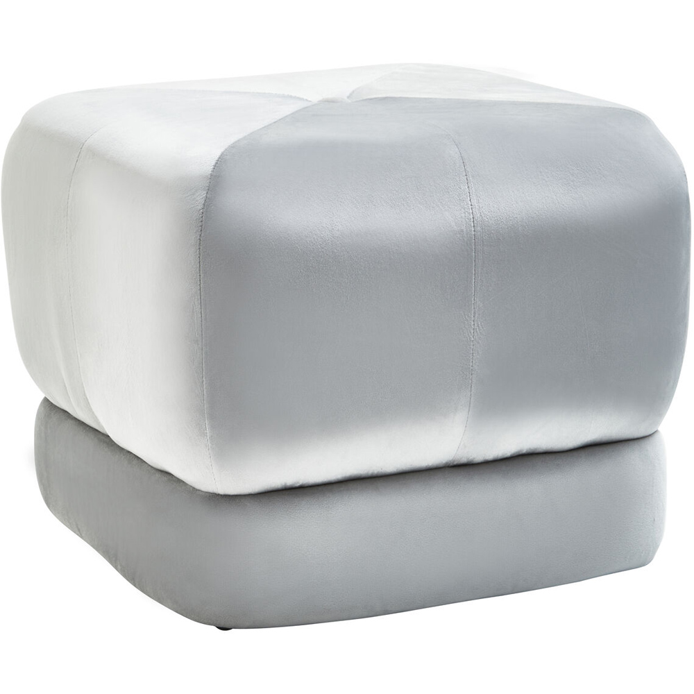Premier Housewares Kaia Grey Velvet Square Stool Image 4