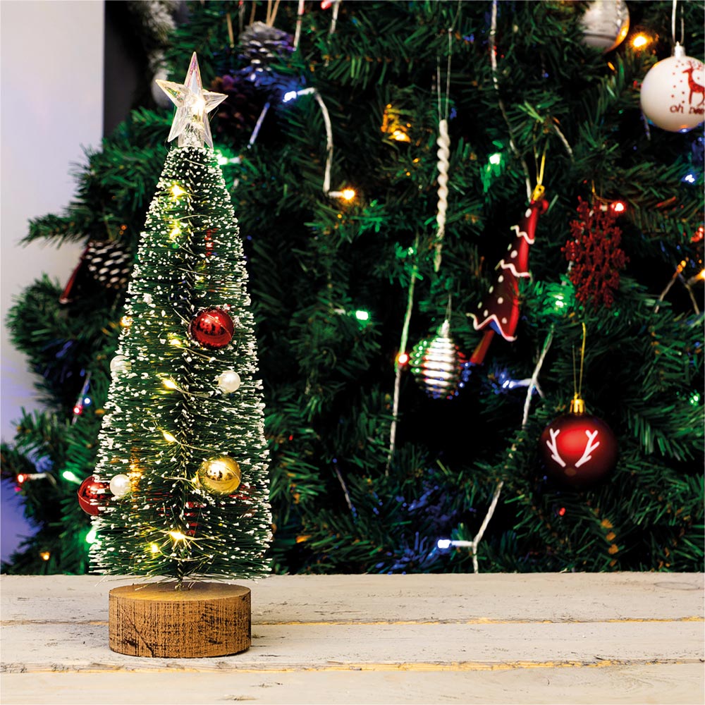 Xmas Haus Multicolour Wooden Festive Lights Mini Christmas Tree Image 2