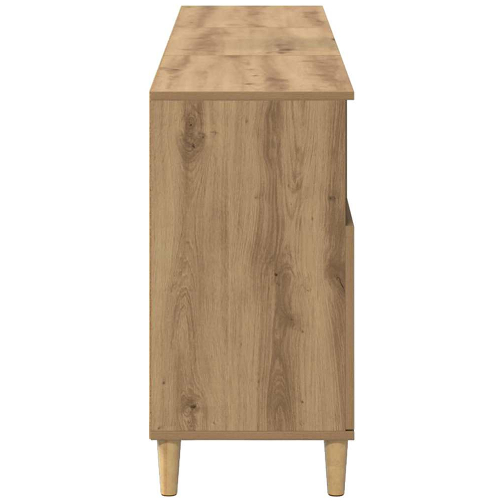vidaXL 2 Door 2 Open Shelf Artisan Oak Sideboard with Wooden Legs Set of 3 Image 6