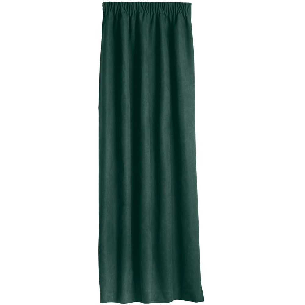 Alan Symonds Green Velvet Chenille Fleece Lined Pencil Pleat Taped Top Curtains 137 x 213cm Image 2