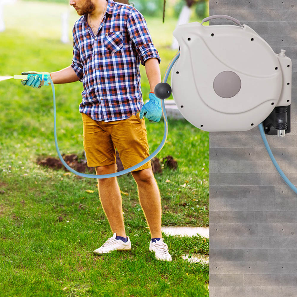 Outsunny Retractable Hose Reel 10m Wilko