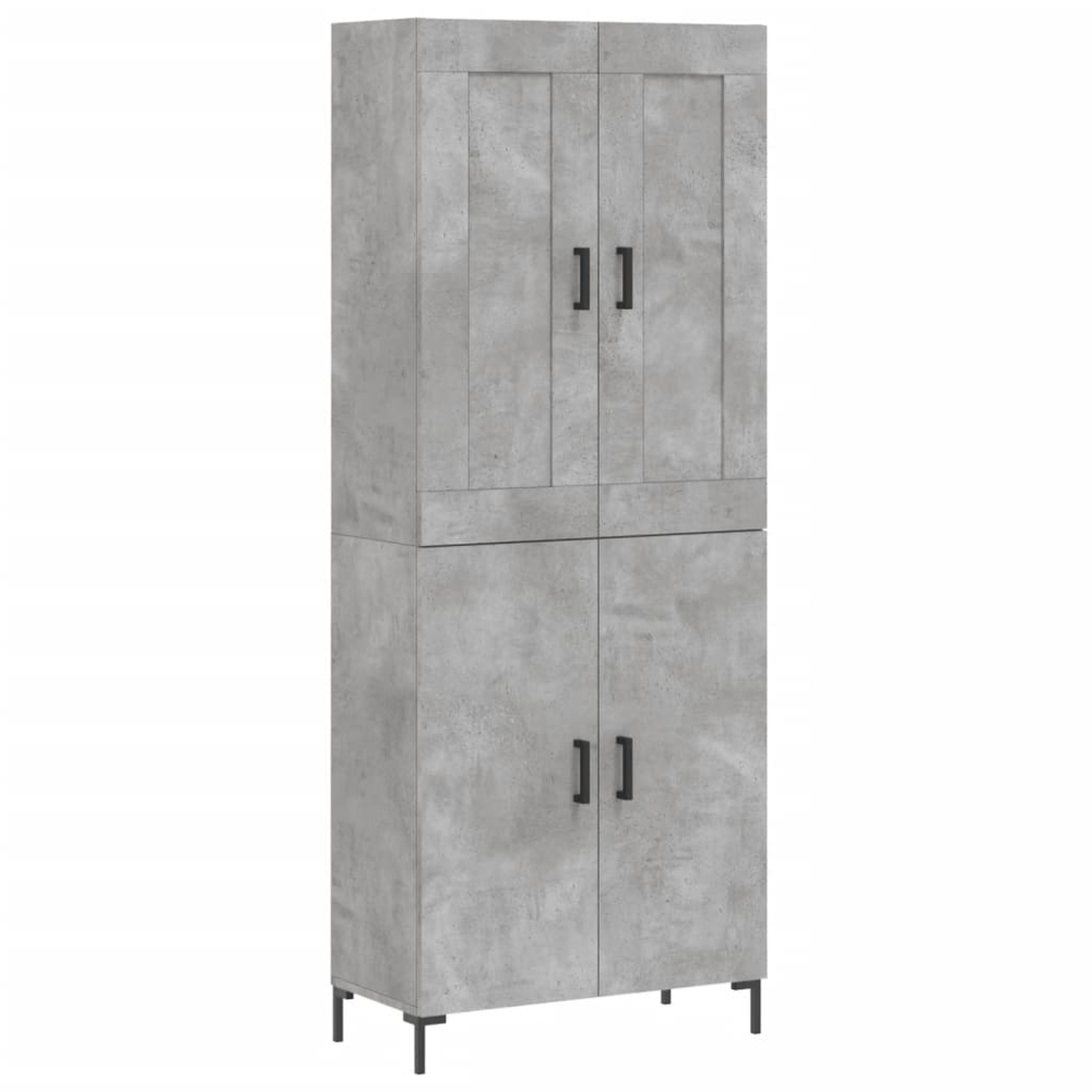 vidaXL 4 Door Concrete Grey Highboard Image 2