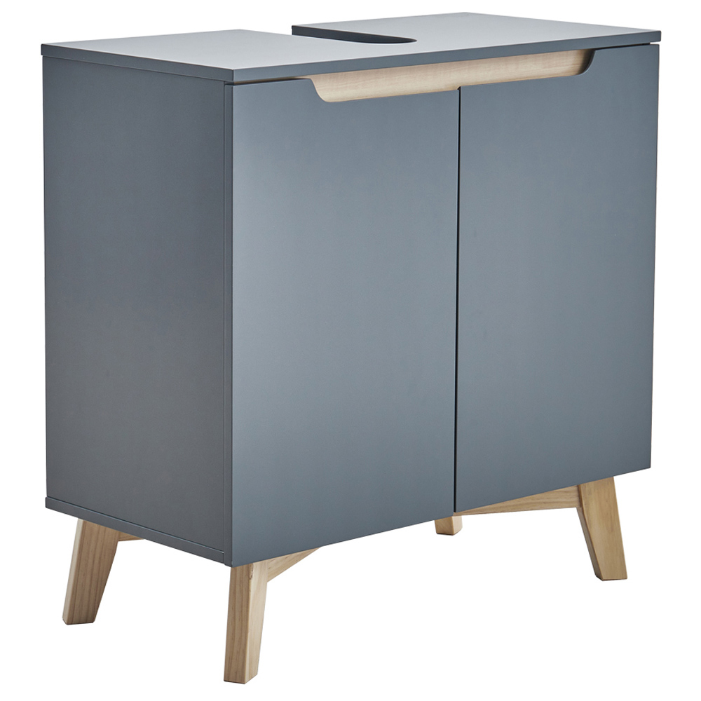 Living and Home Grey Under Sink Storage Floor Wilko