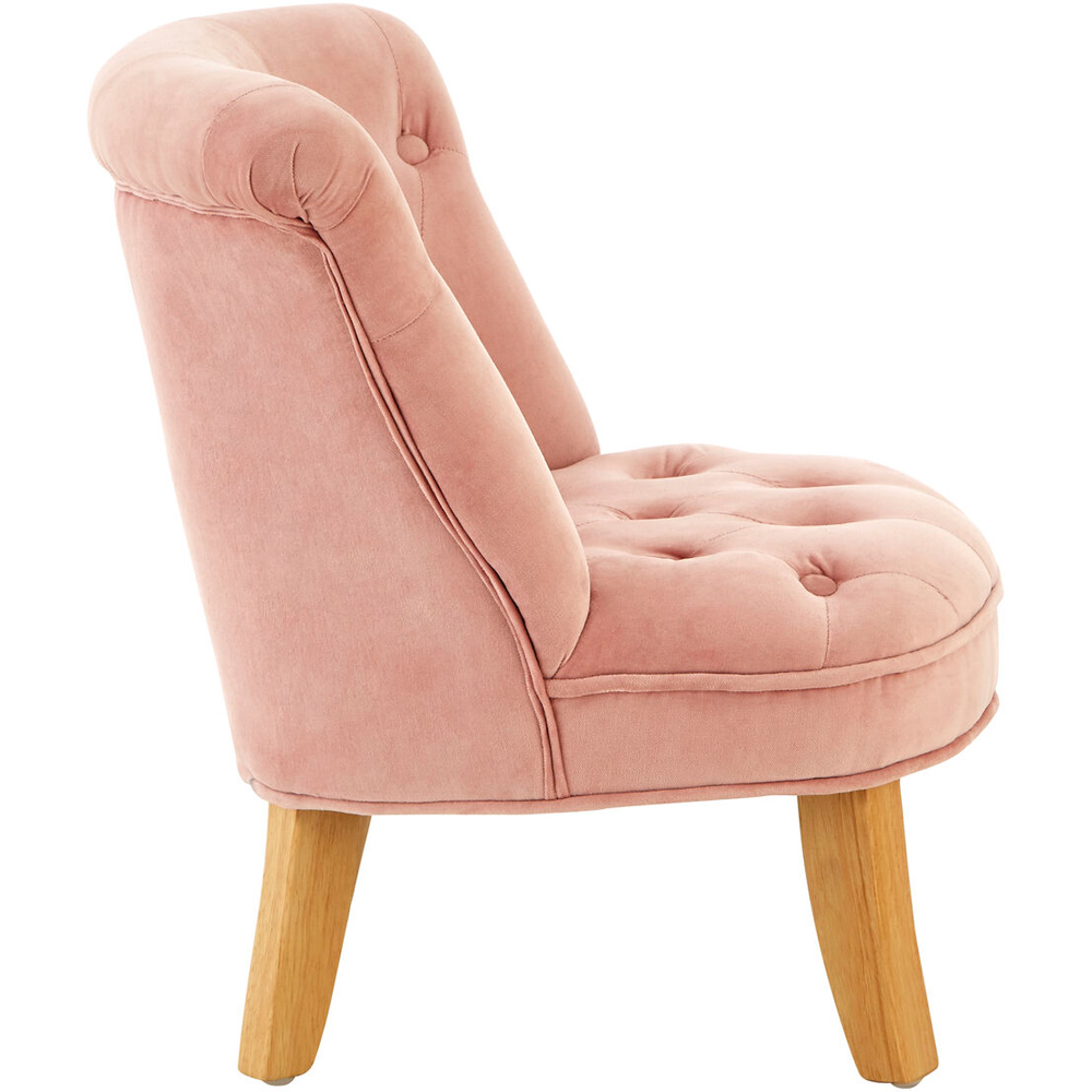 Premier Housewares Estelle Pink Velvet Kids Chair Image 3