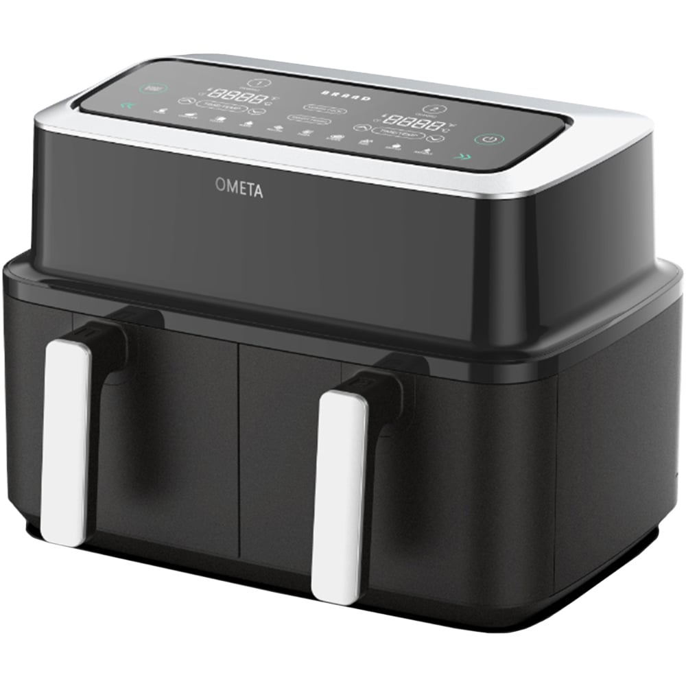 Ometa 81056 Black 9L Air Fryer with Dual Basket and Large Basket Image 1