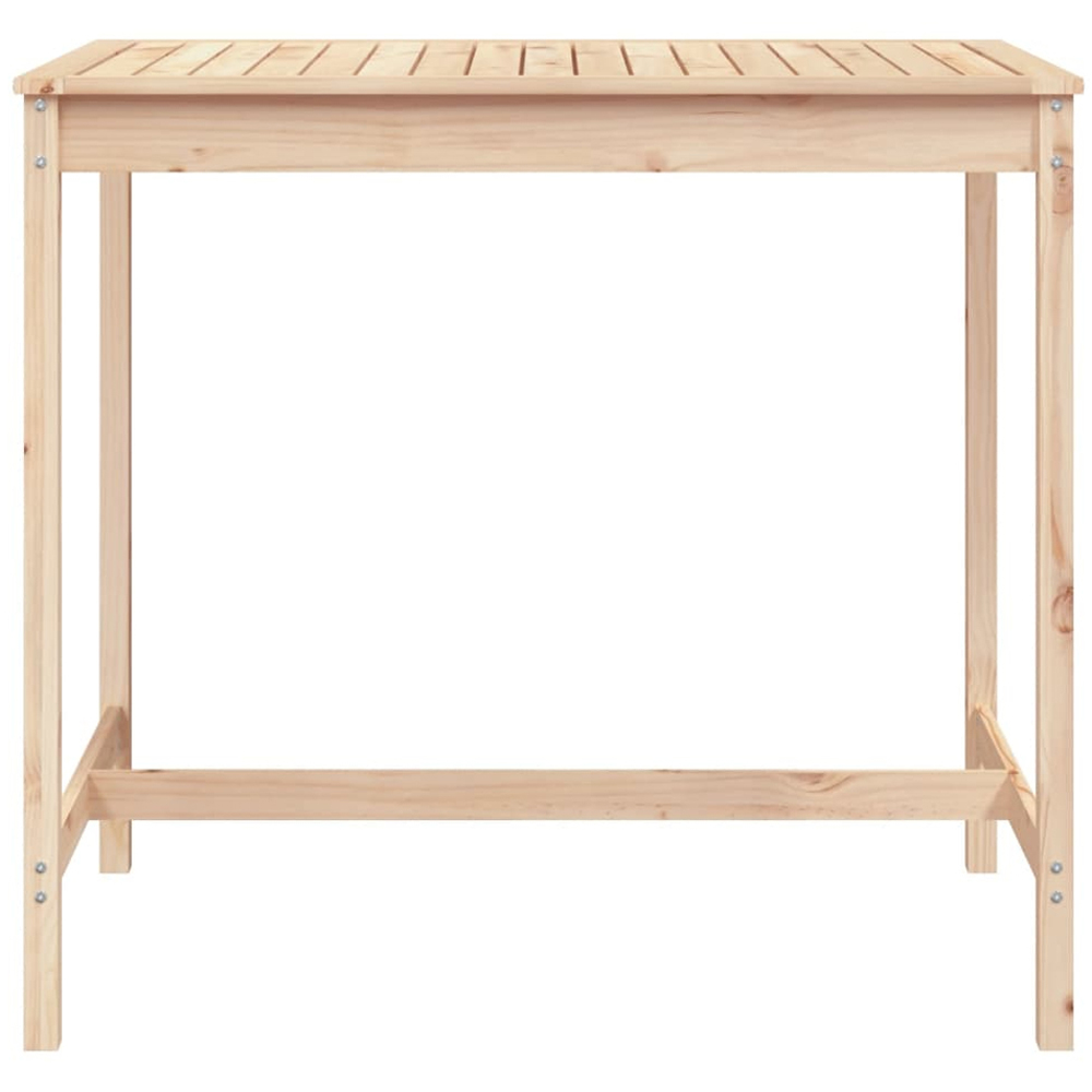 vidaXL 4 Seater Solid Pine Wood Slatted Garden Dining Table Natural Image 3