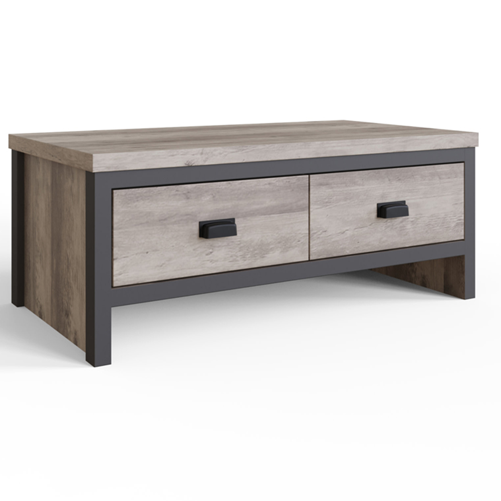 GFW Boston 2 Drawer Grey Coffee Table Image 2