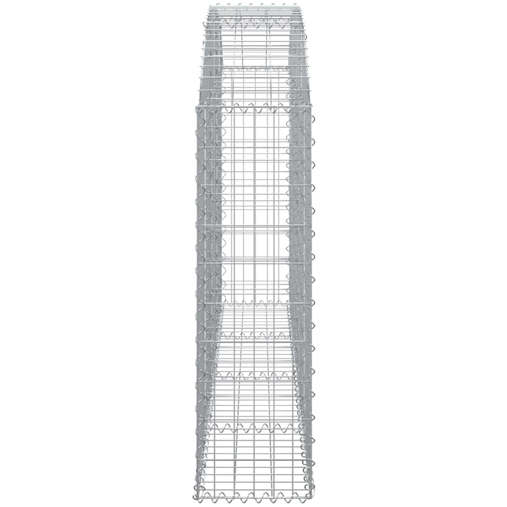 vidaXL Silver Galvanised Iron Arched Gabion Basket 200 x 30 x 100/120cm Image 3