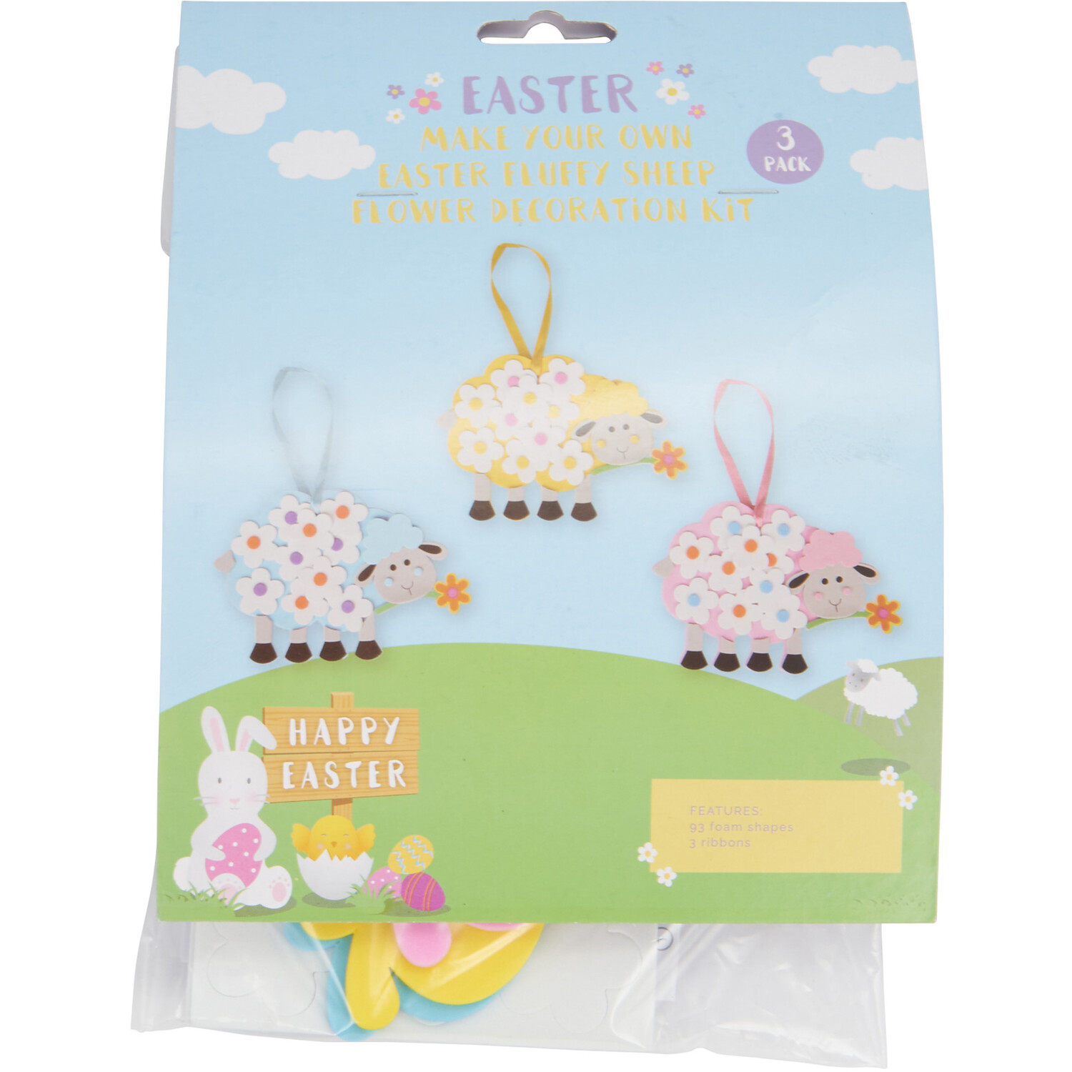 Easter Make Your Own Fluffy Sheep Flower Decoration Kit Image 1