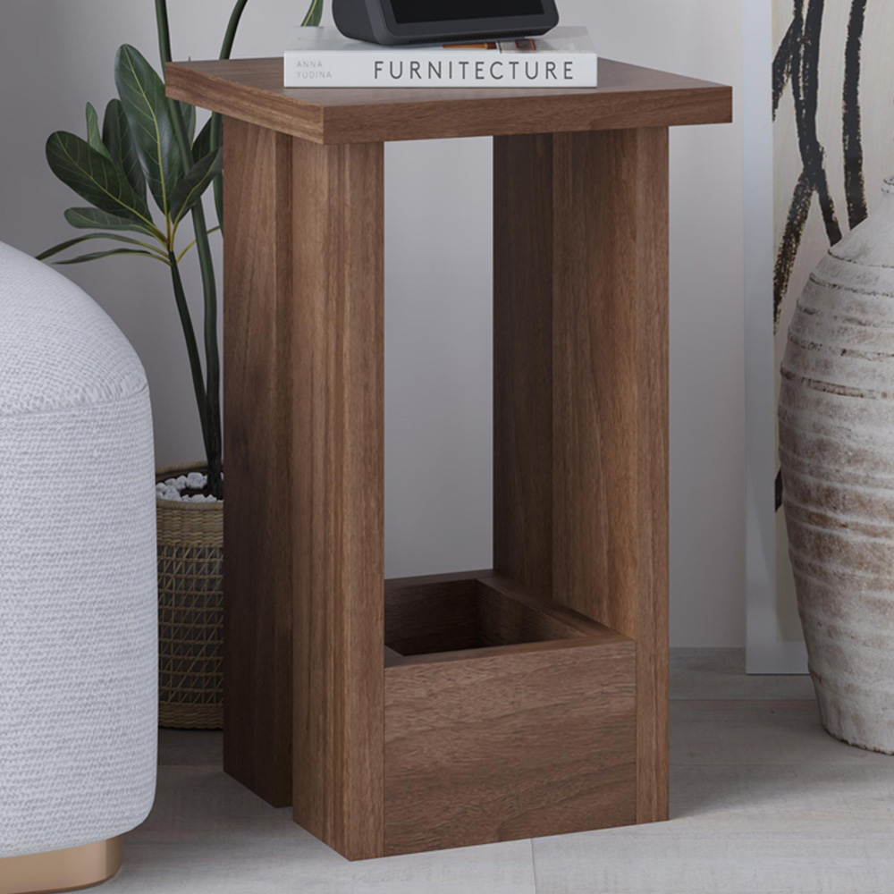 Decortie Tasos Istanbul Walnut Side Table Image 1