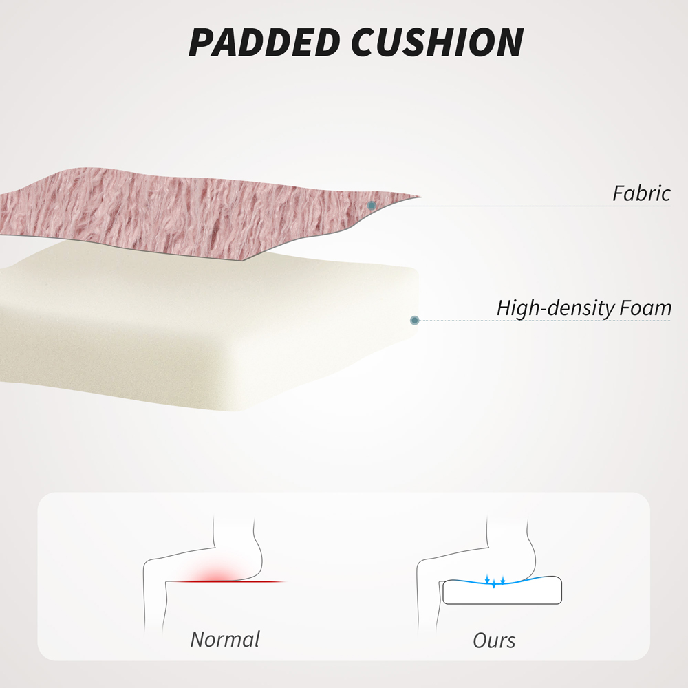 HOMCOM Pink Swivel Armless Makeup Vanity Chair Image 5