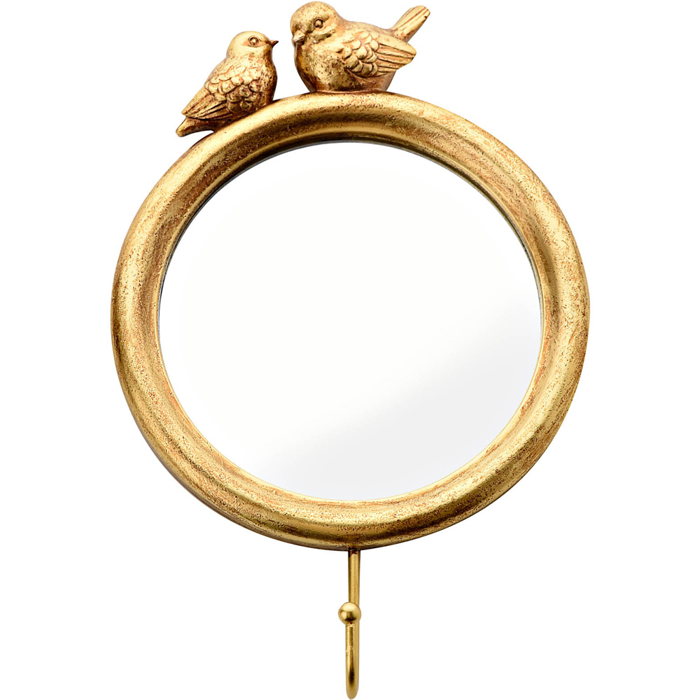 Hestia Gold Finish Bird Wall Hook Mirror Image 1