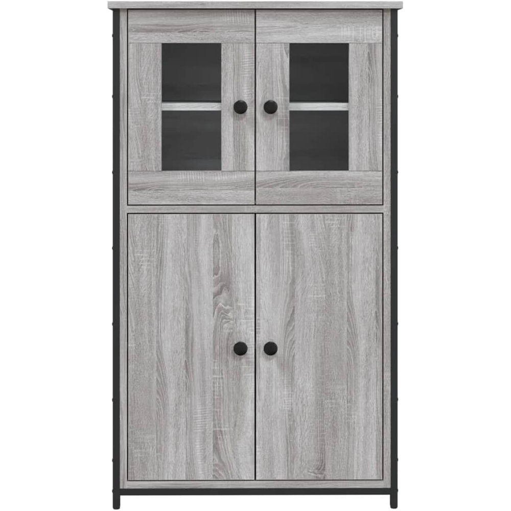 vidaXL 4 Door Grey Sonoma Highboard with Metal Frame Image 4