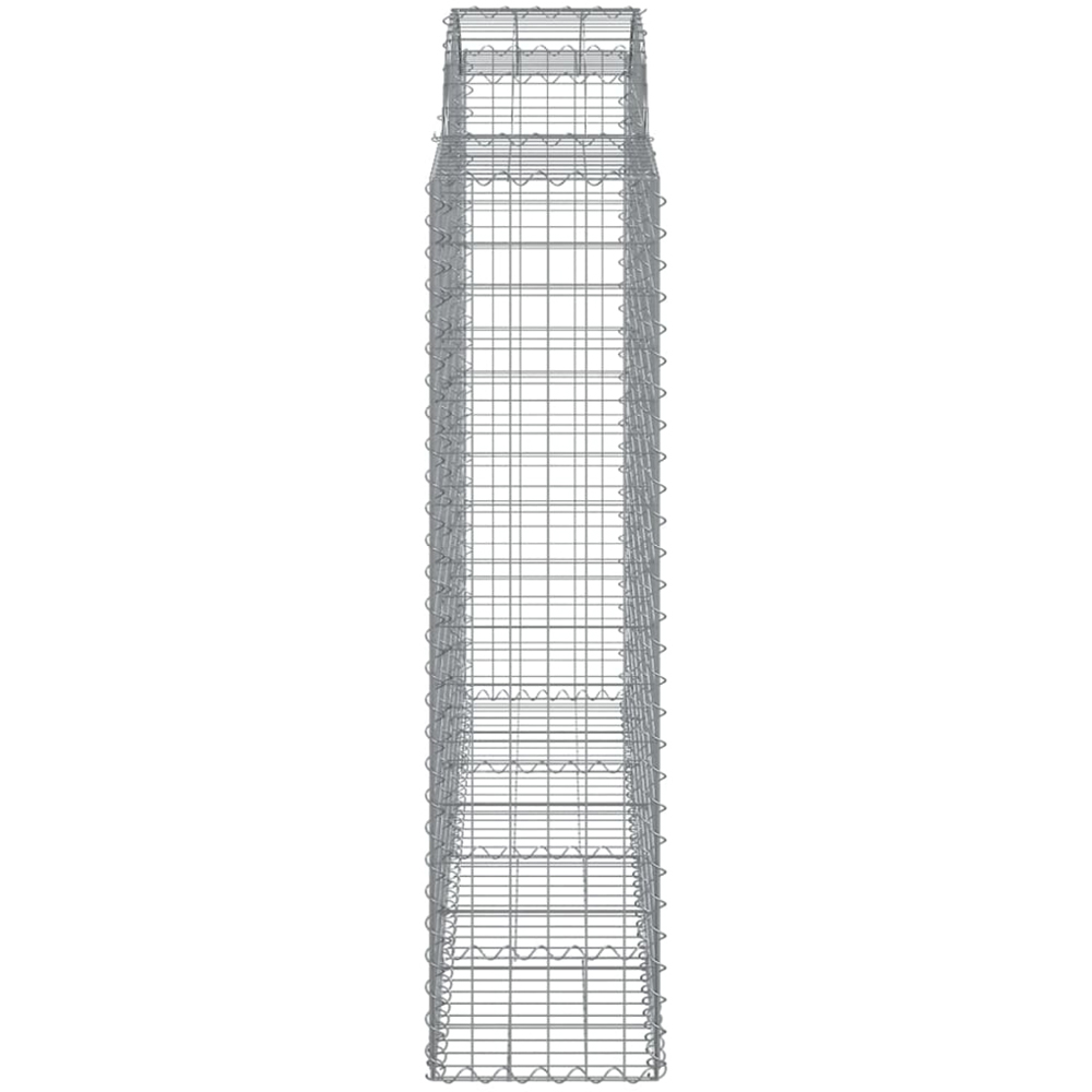 vidaXL Silver Galvanised Iron Arched Gabion Basket 200 x 50 x 160/180cm 14 Pack Image 3