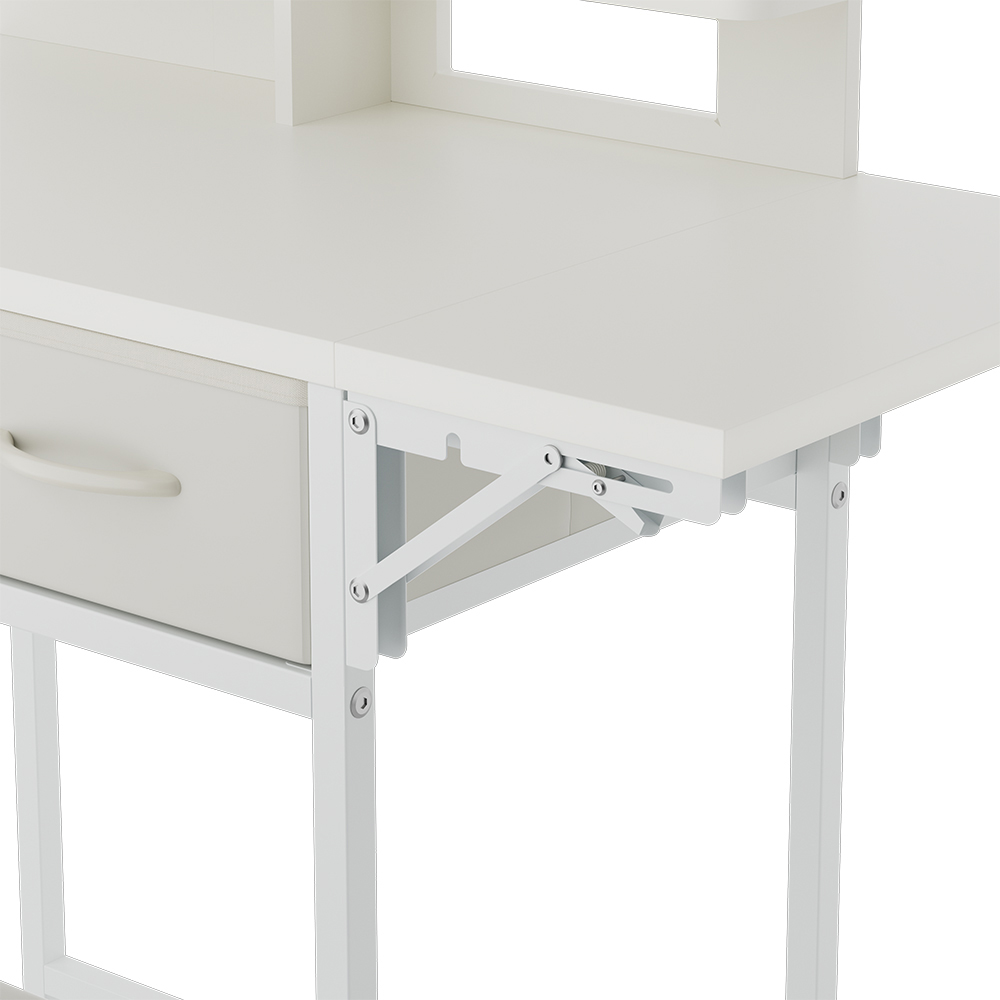 Living and Home 2 Drawer White LED Mirror Dressing Table Set Image 6