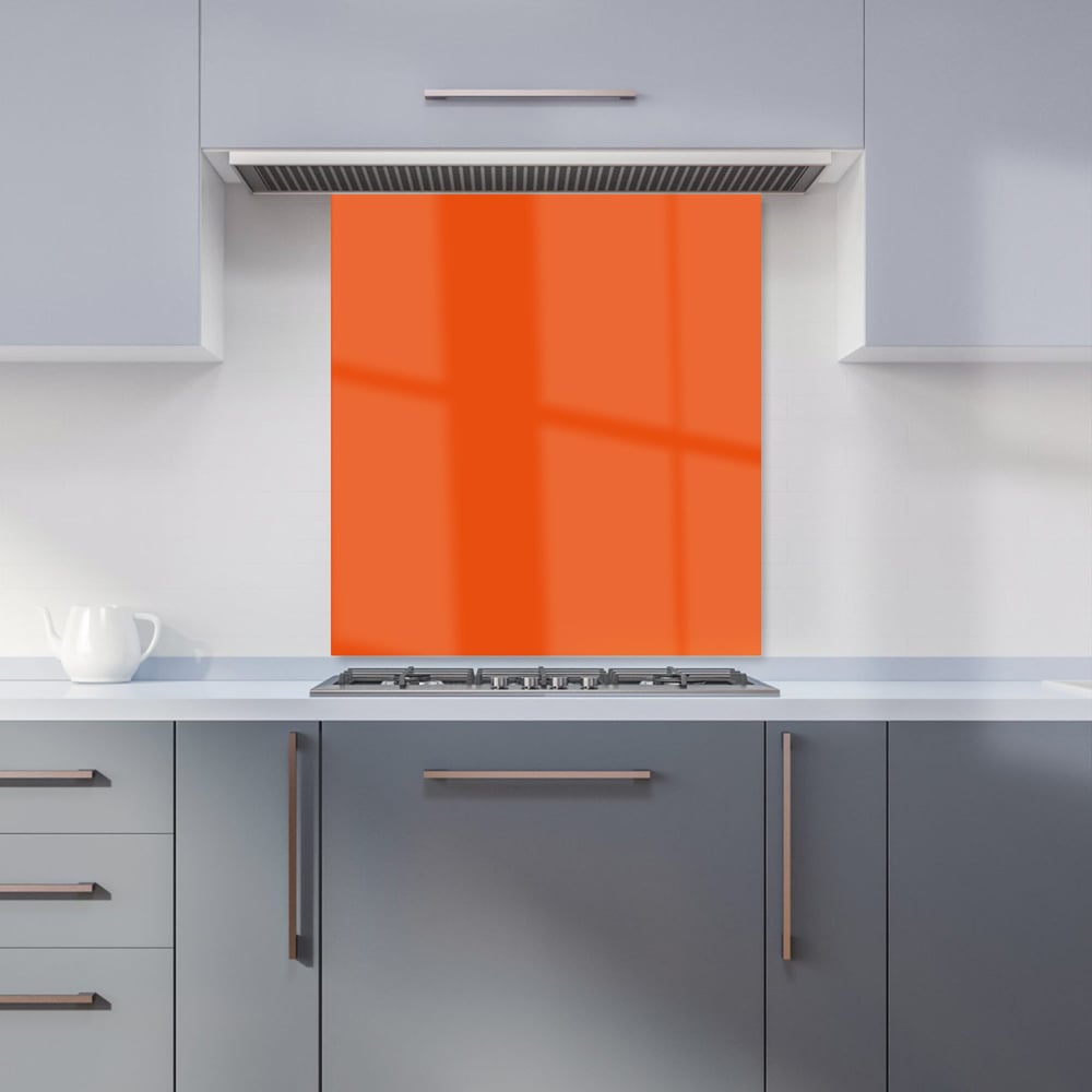 Warren Reed Designer Burnt Orange Glass Kitchen Splashback 75 x 70cm Image 1