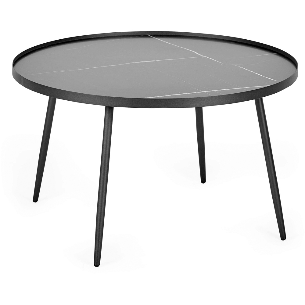 Julian Bowen Nolan Black Marble Effect Round Nest of Tables Set of 2 Image 3