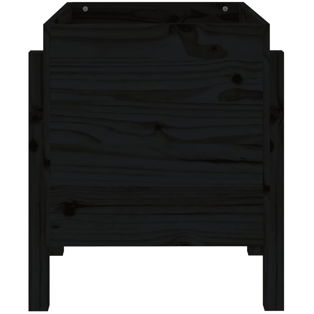 vidaXL Black Pine Wood Garden Planter 57 x 50 x 62cm Image 4